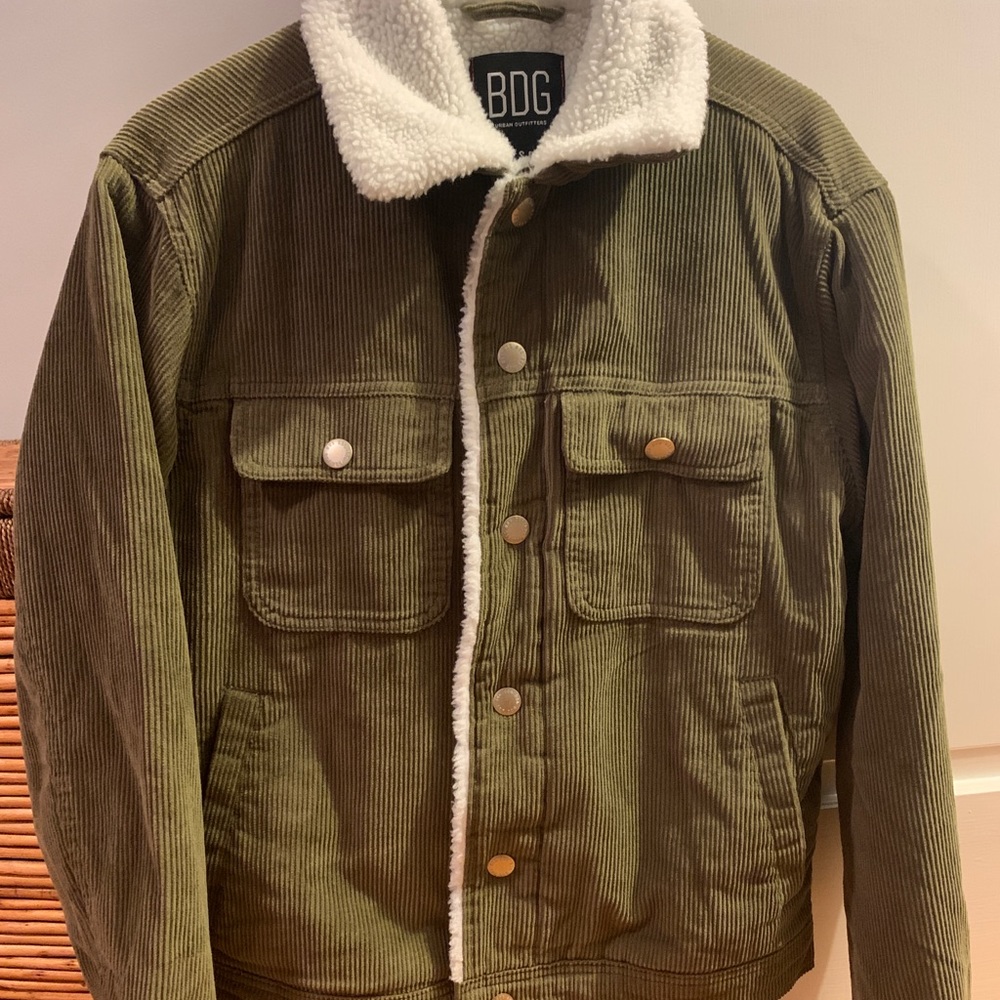 New Without Tags BDG Khaki Corduroy Sherpa Jacket